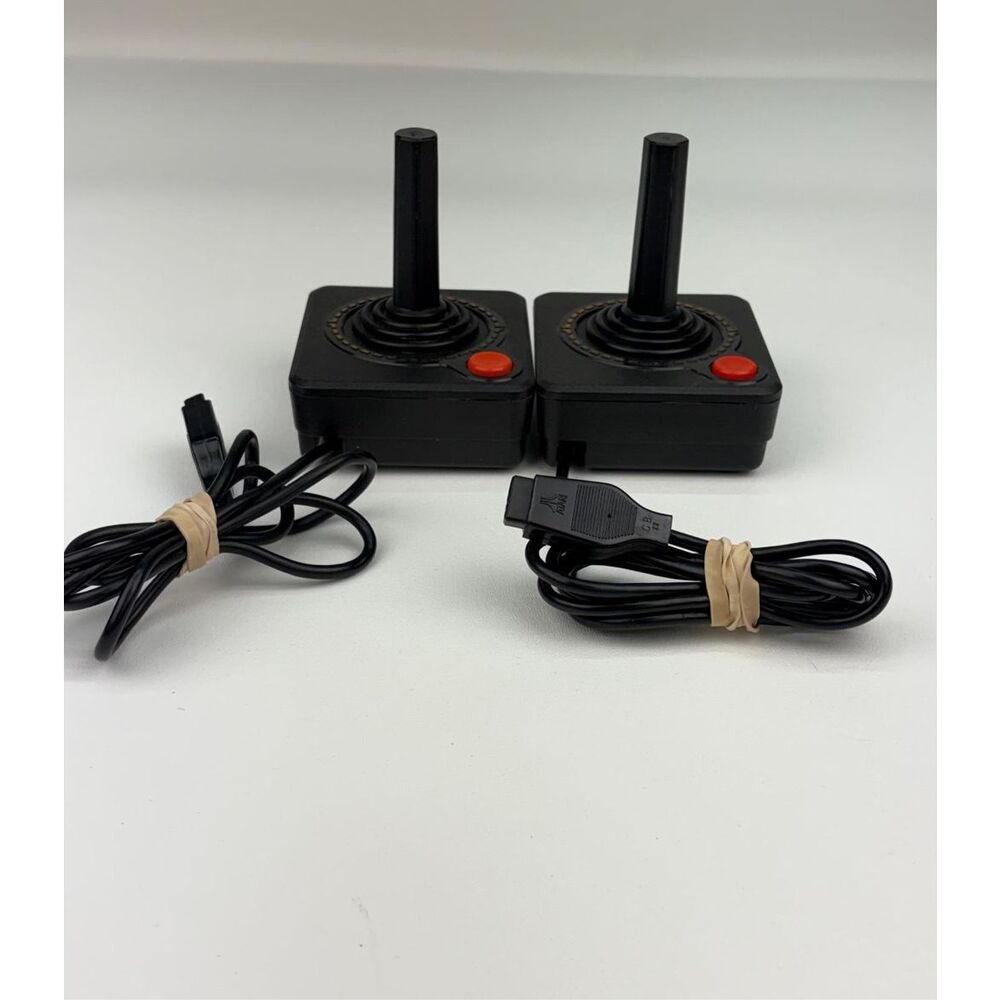 Vintage Original Genuine OEM Atari 2600 Video Game Joystick Set Of 2 Controller